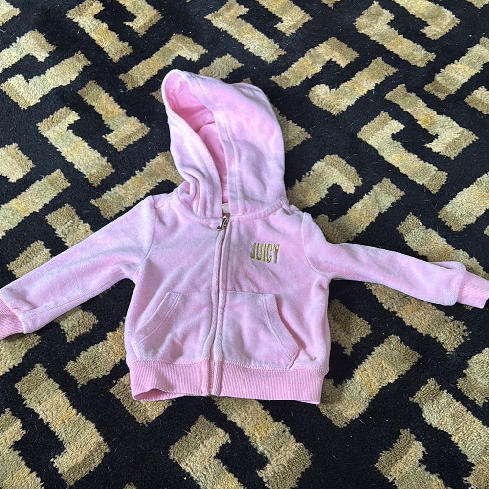 Juicy Couture Pink Zip-Up Hoodie Sweatshirt